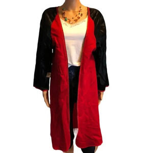 Jones New York Red Black Wool Kimono cardigan women size LP